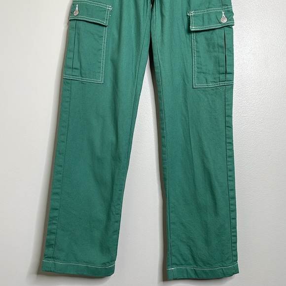 S.O.N.G 90’s Boyfriend Cargo Pants High Rise Green Size 1/25 - Picture 2 of 15
